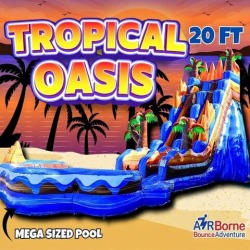 20 Foot Tropical Oasis with Extra Large Lounge Pool