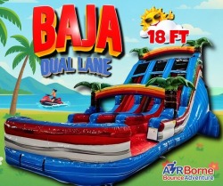 18 Foot Dual Lane Baja Waterslide