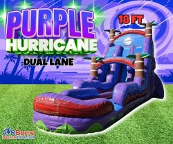 18 Foot Dual Lane Purple Hurricane Waterslide