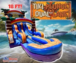 18 Foot Dual Lane Tiki Plunge Waterslide